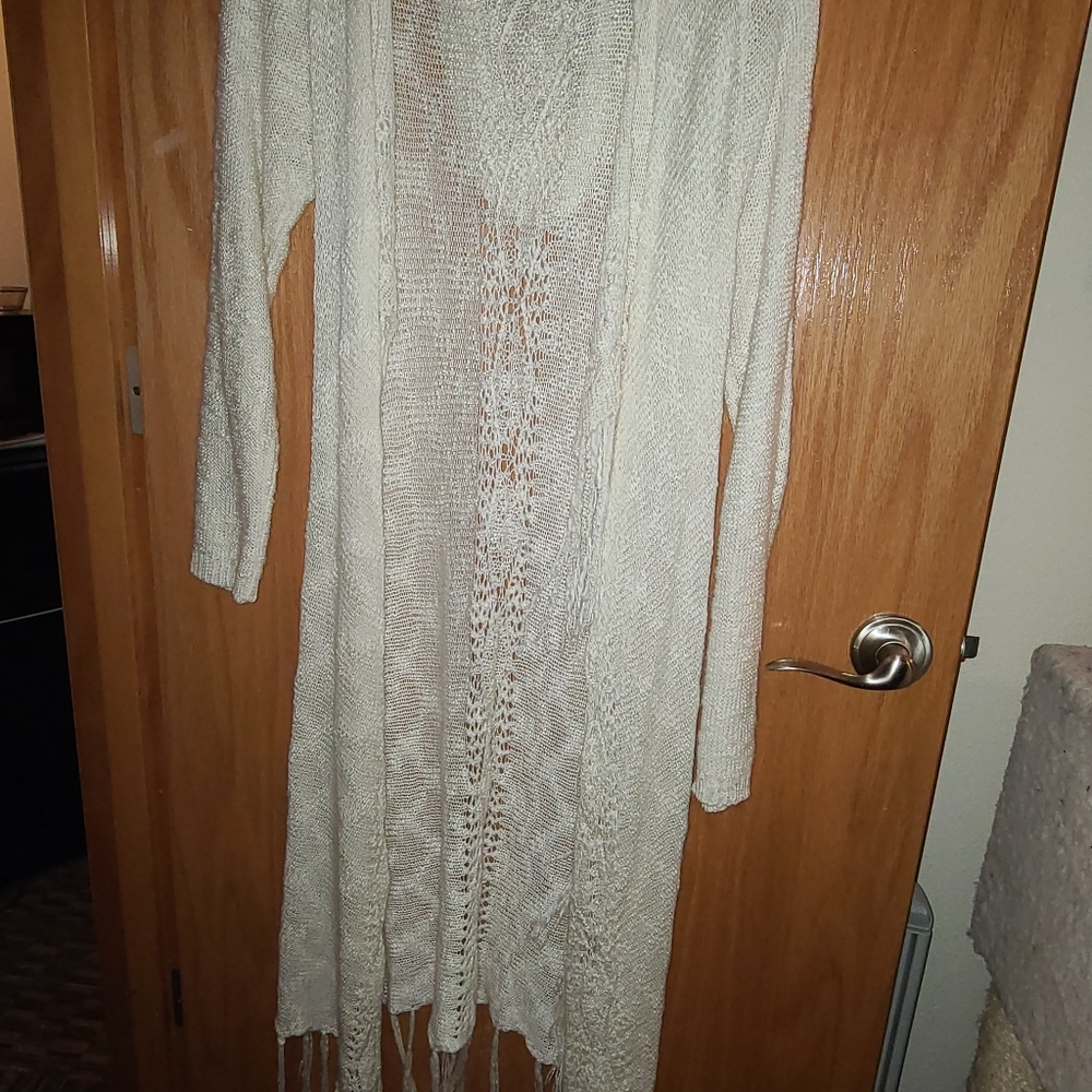 Long White Cardigan